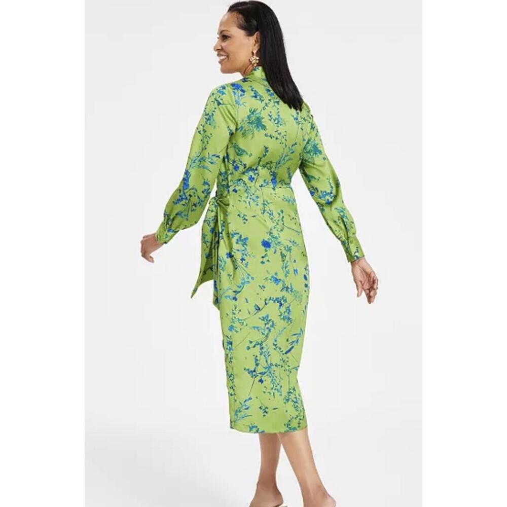 I.N.C. International Concepts‎ Women's Printed Satin Midi Wrap Dress - Picture 2 of 5